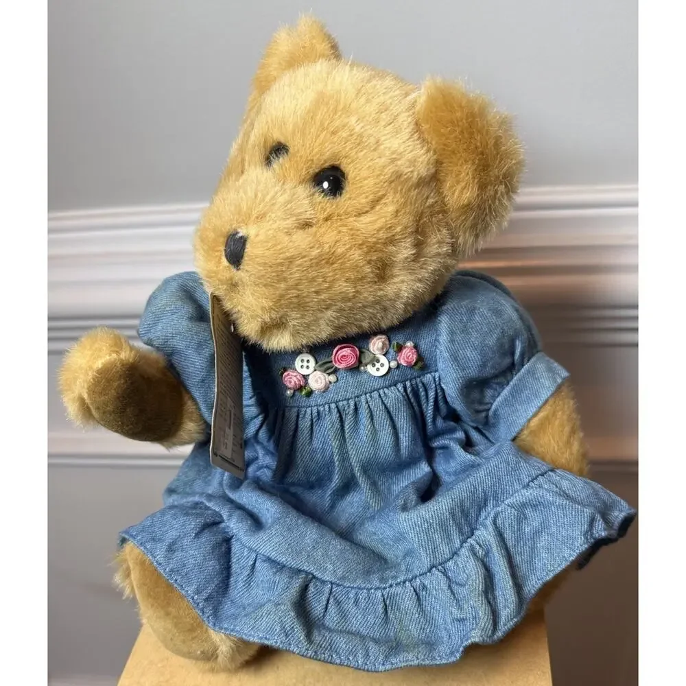 Boyds Bears Alice Plush Bear 13” Blue Dress Archive Collection Vintage 1994